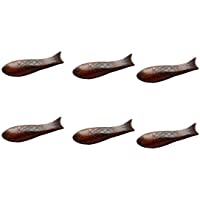 BESTonZON 6 Piezas de Palillos de Madera Natural de Estilo japonés apoyos Hechos a Mano Tambor Redondo Pescado Palillos…